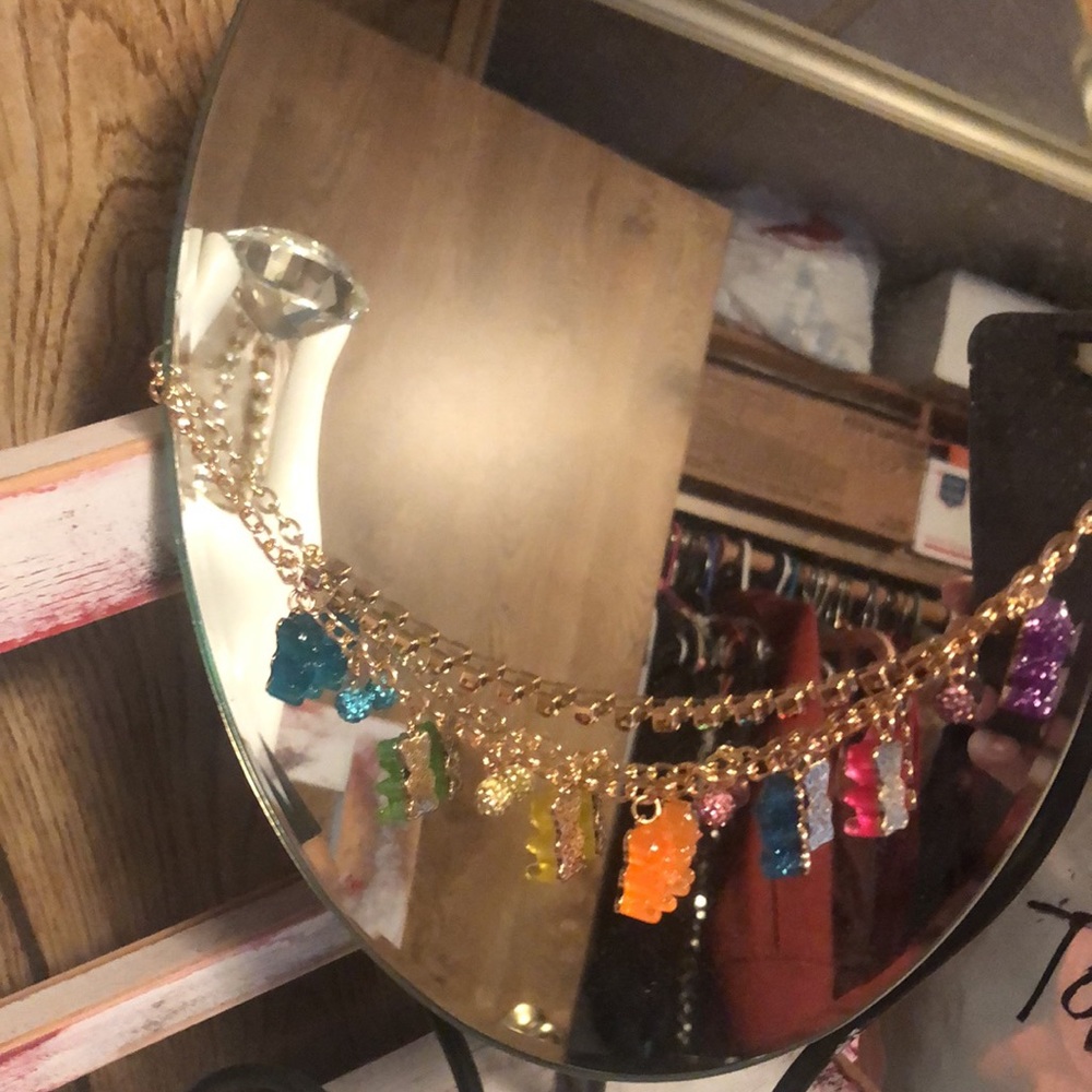 NWT Sparkling ✨ BETSEY JOHNSON Glittery Multicolored GUMMY BEAR Necklace - Picture 11 of 16